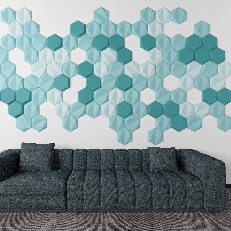 Hexahedral Leather 3D Wall Panel