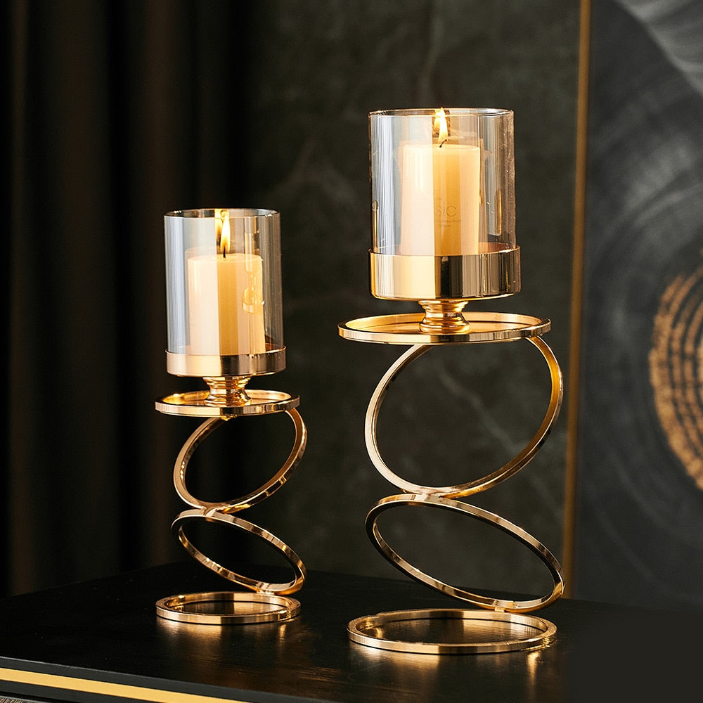 Annulus of Gold Candle Holder