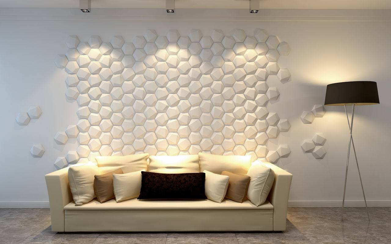 Esagonale Leather 3D Wall Mosaic