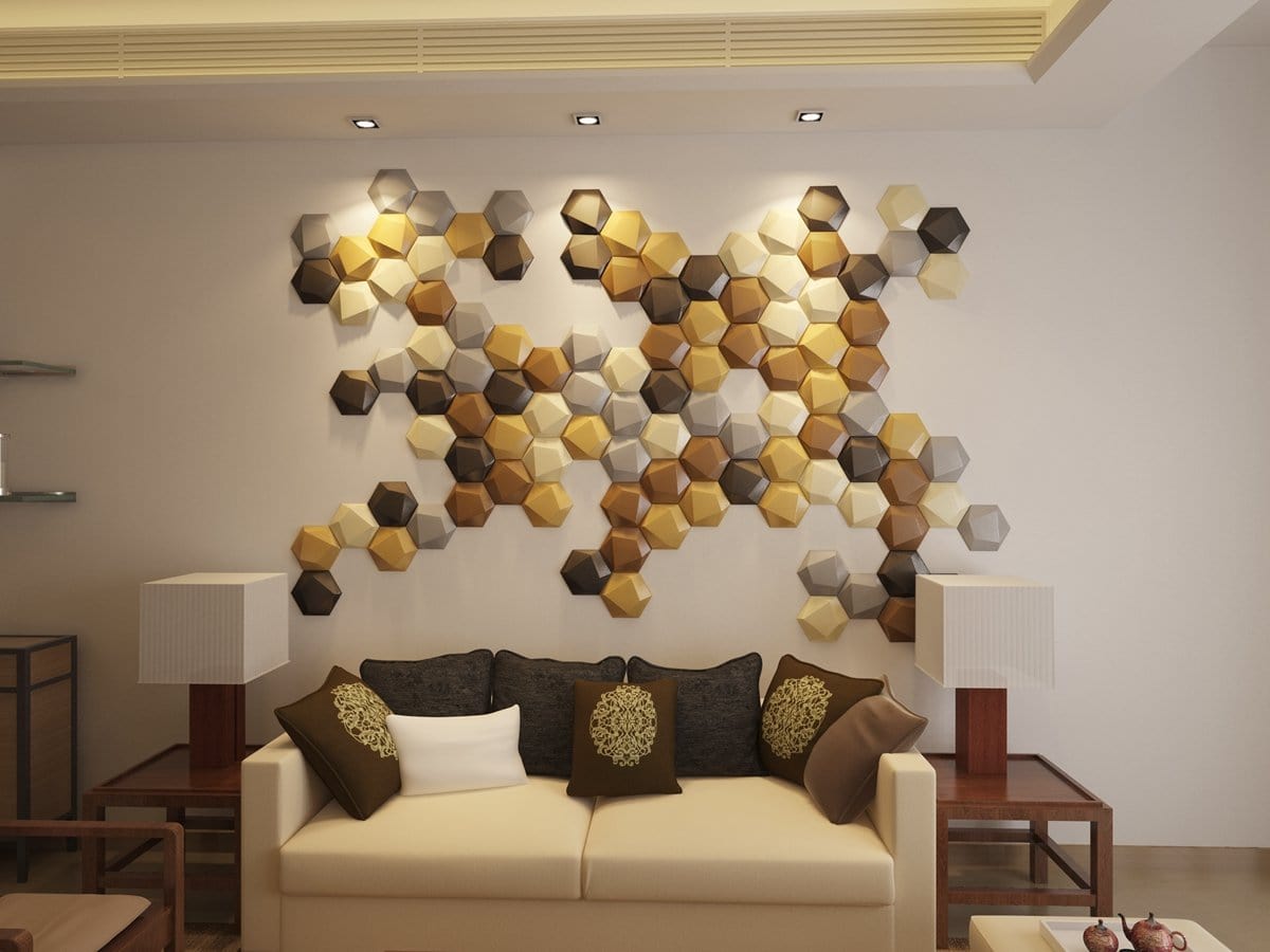 Esagonale Leather 3D Wall Mosaic